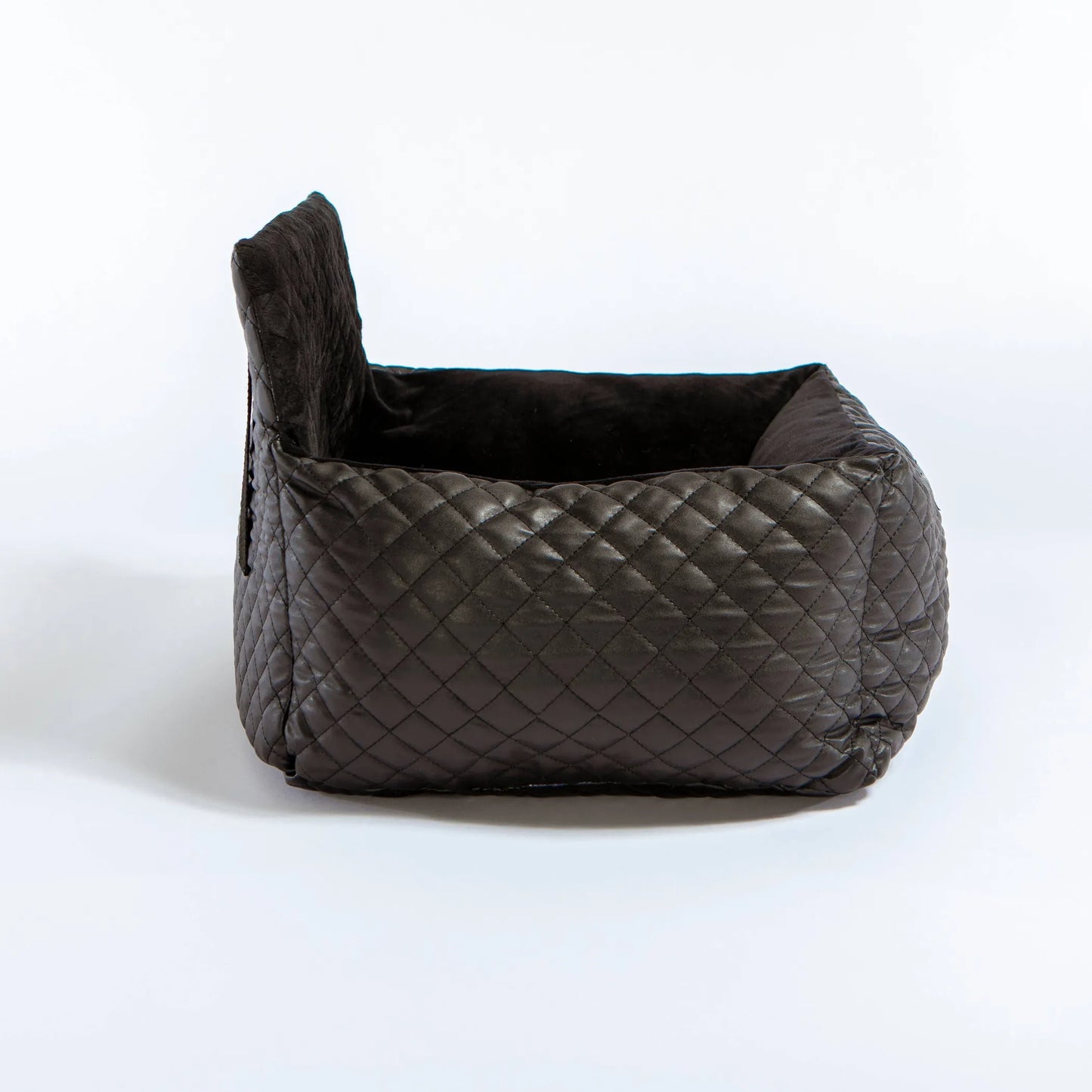 Black Leather Car Seat Quilted (Vegan)