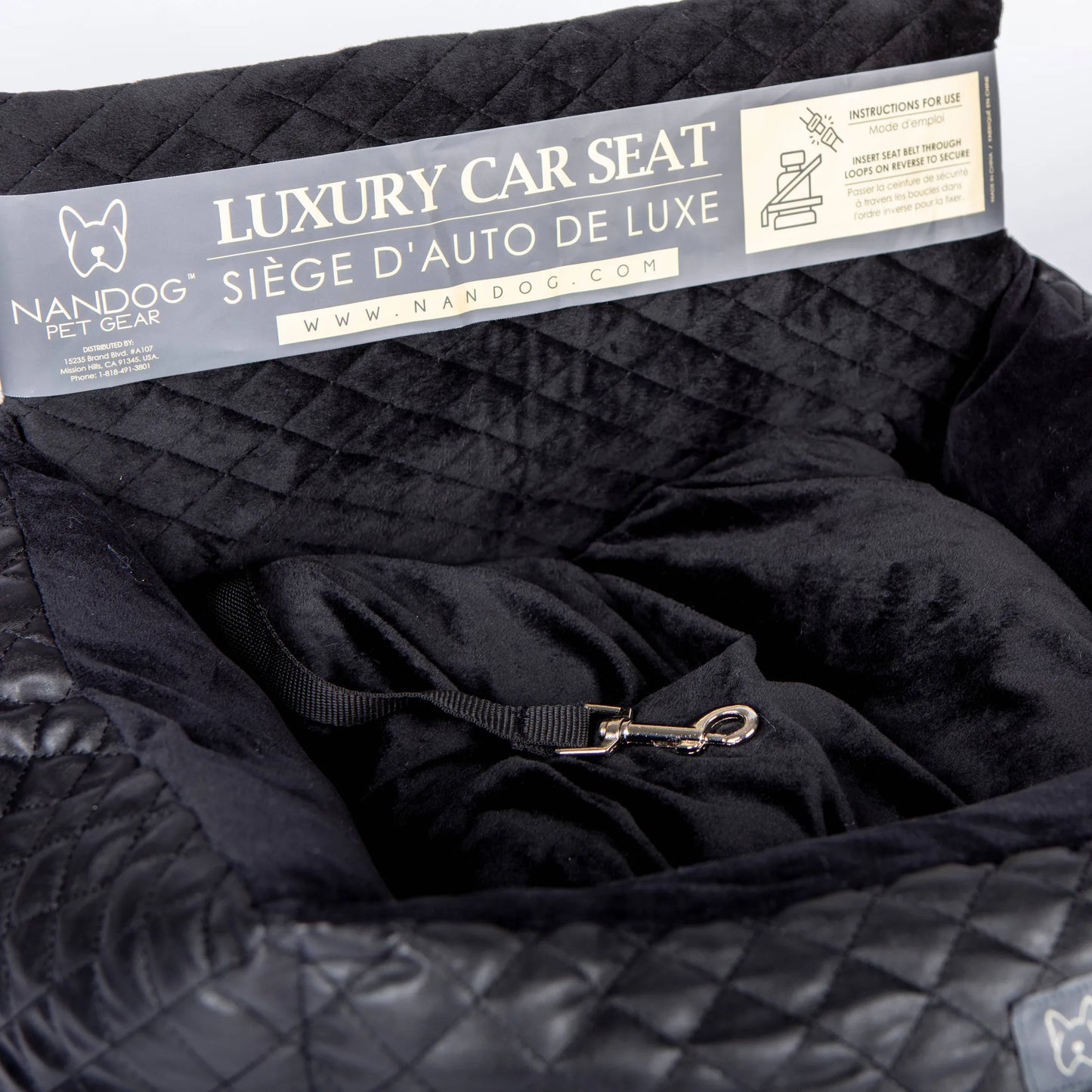 Black Leather Car Seat Quilted (Vegan)