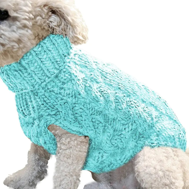 Cable Knit Winter Dog Sweater