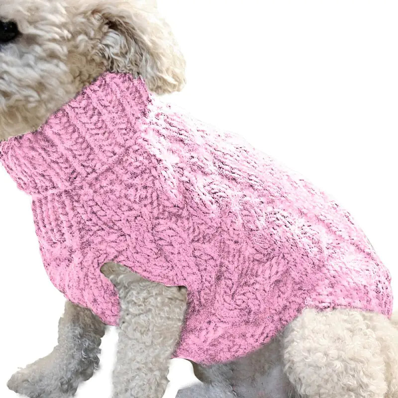 Cable Knit Winter Dog Sweater