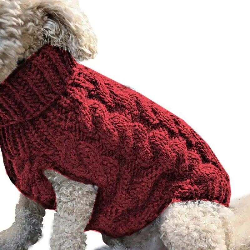 Cable Knit Winter Dog Sweater