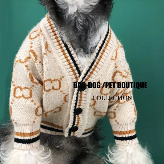 Dapper Dog Winter Cardigan Sweater