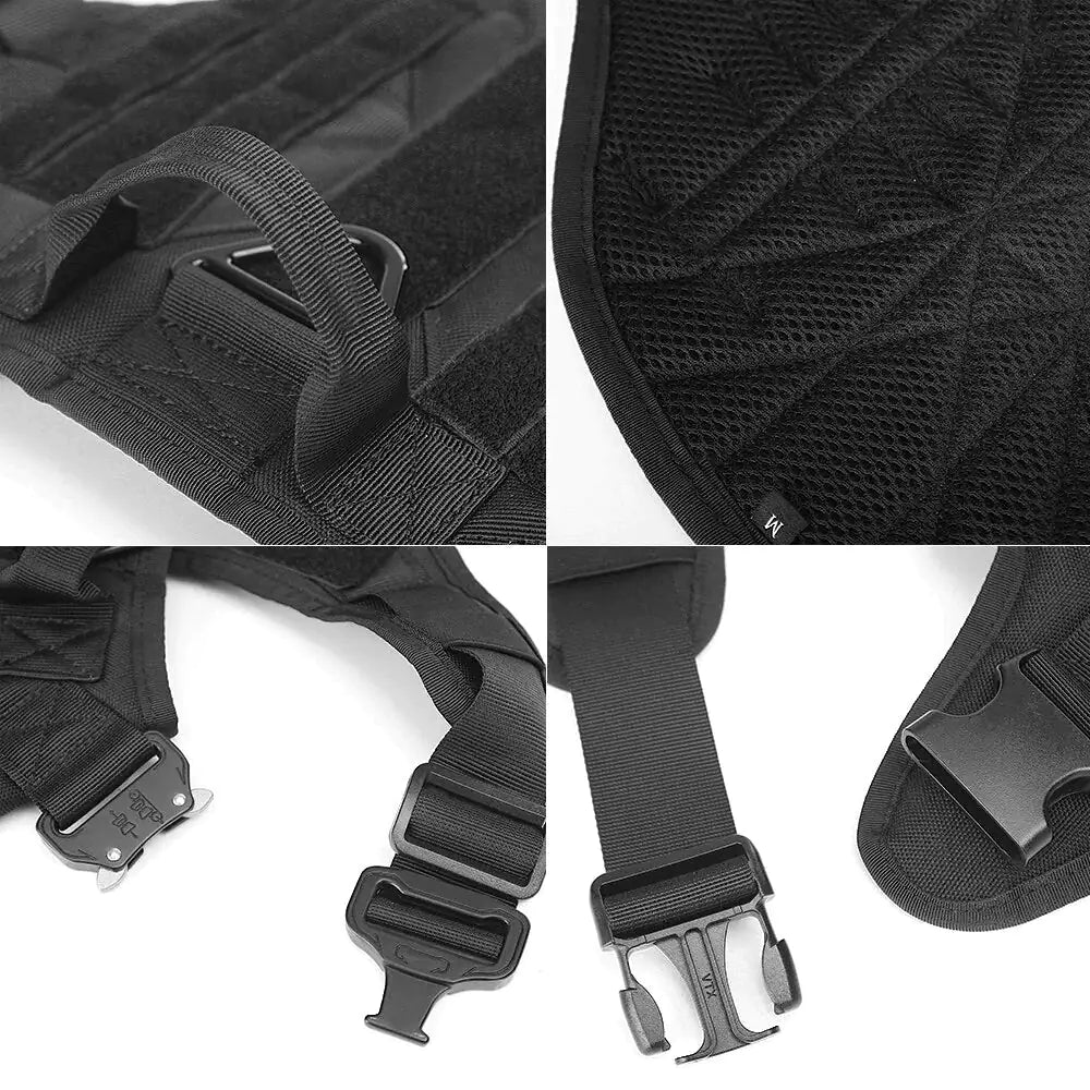 Metal Buckle Tactical Dog Harness and Leash