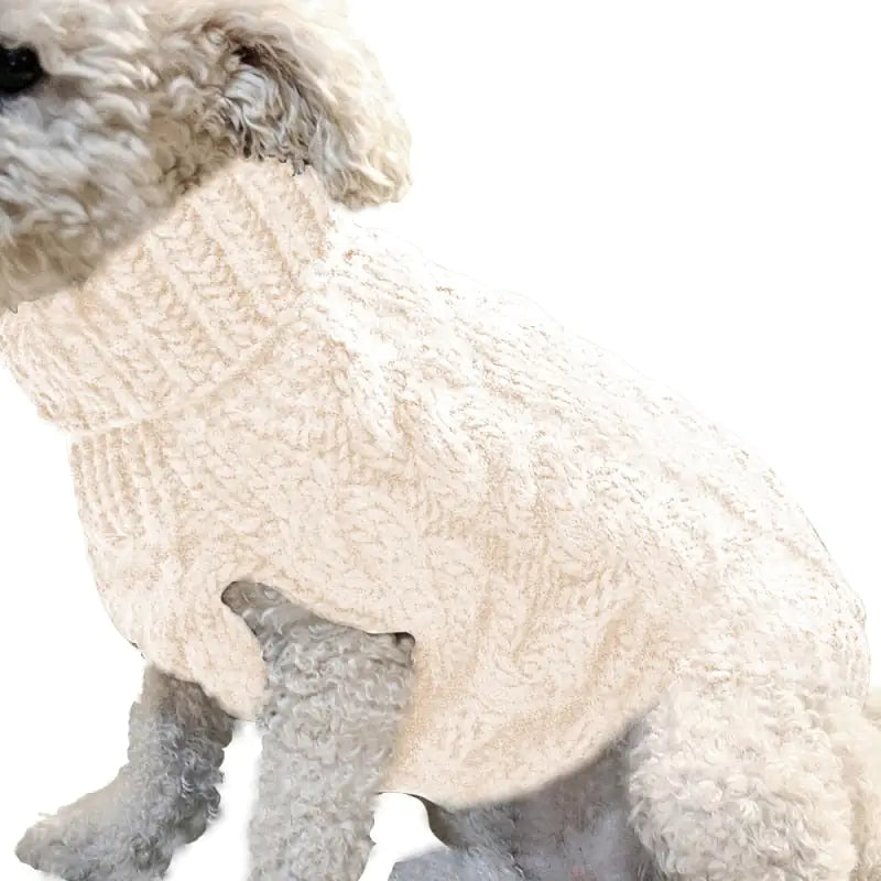 Cable Knit Winter Dog Sweater