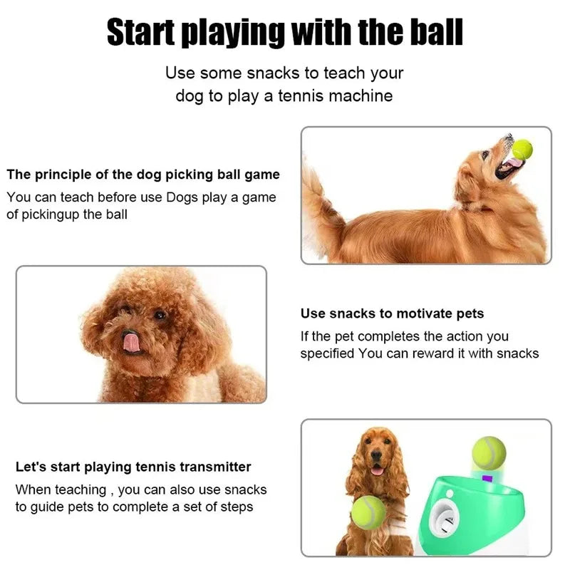 Dog Tennis Ball Launcher Dogs Chase Automatic Toys Automatic Fun Interactive Machine Fun Interactive Catapult Throw Rechargable