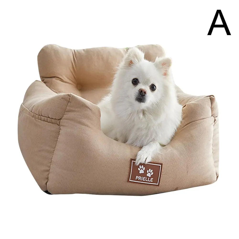 Dog Car Seat Bed Portable Travel Carrier Bed For Small Medium Pets, All Season Safety Car Seat Nest Kennel Pet Booster Car