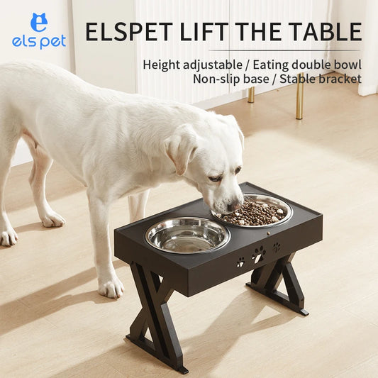 Elevated Dog Bowls 3 Adjustable Heights Raised Food water Bowl Standing for Medium Large Dogs Pet Cats Stainless steel bowl