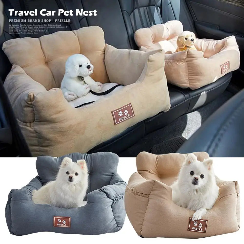 Dog Car Seat Bed Portable Travel Carrier Bed For Small Medium Pets, All Season Safety Car Seat Nest Kennel Pet Booster Car