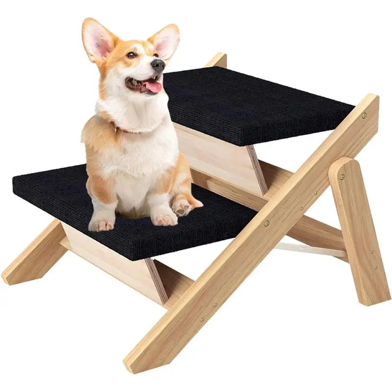 Wooden Foldable Dog Steps Anti-Slip Ramp Ladder Stairs Pet Bed Lightweight Dog Stairs Durable Dog Ramp For Old Cats Small Dog