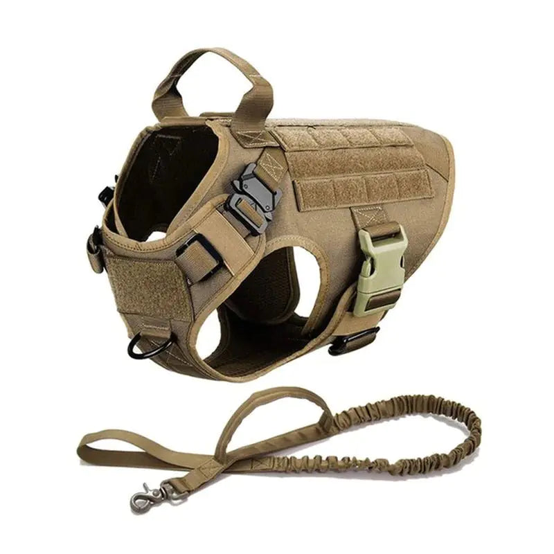 Metal Buckle Tactical Dog Harness and Leash