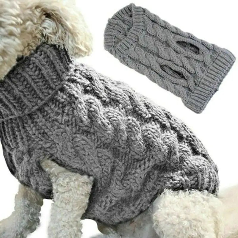 Cable Knit Winter Dog Sweater