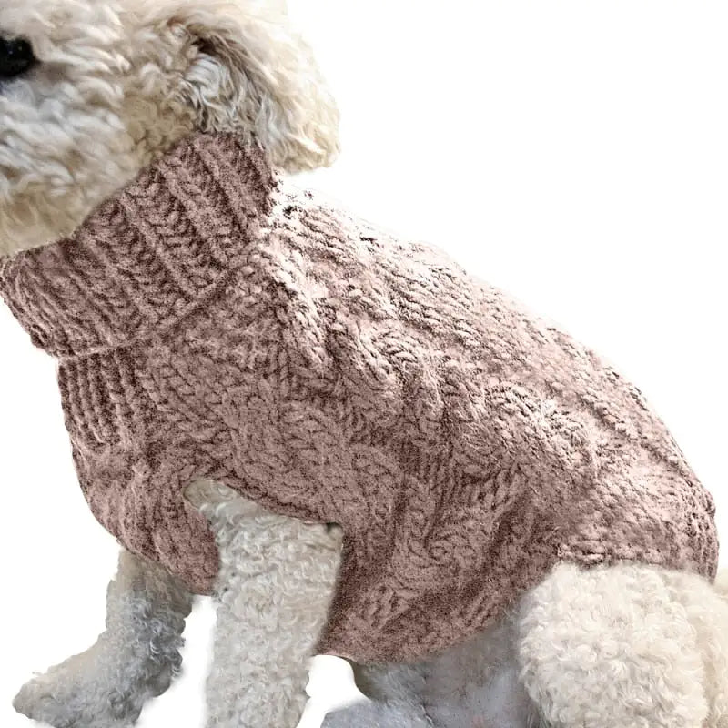 Cable Knit Winter Dog Sweater